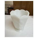 VTG MILK GLASS VASE COMPOTE ELEGANT NAPCO