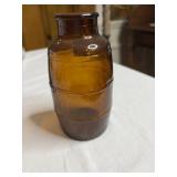 Vintage 1970's Amber Glass Barrel Shaped 5.50'