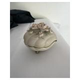Vintage Lefton Floral Trinket Box Dish #1268