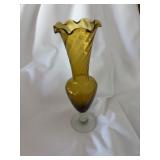 Vintage Amber colored Empoli bud vase