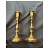 2 brass candle sticks 7ï¿½ tall
