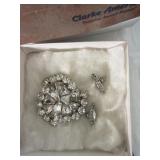 Vintage Rhinestone broach and earrings