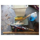 Boot brush rash can umbrellas & wood yard stick