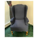 Blue wing back chair