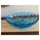 VINTAGE Indiana Carnival Glass Footed Fruit Bowl