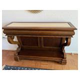 Wood marble entry table 14x48x34