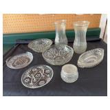 Glass vases and misc glassware