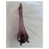 Vintage amethyst three footed vase 14ï¿½