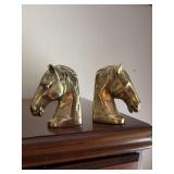 Brass horse head bookends