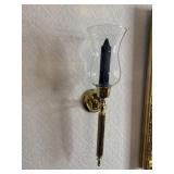 Pair of brass sconces candle holders (2)