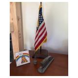 Vintage Swingline staple flag & Garfield plaque
