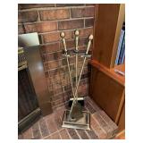 Brass fireplace tool set
