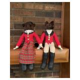 Fox Hunt Huntsman and Huntswoman Stuffed Dolls