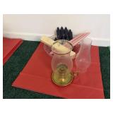 Candles and brass candle stick
