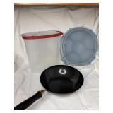 Stir fry pan put her and veggie tray
