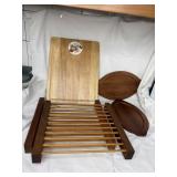 Wood cutting board and drying racks