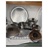 Pizza sheet pots pans lids and cooling racks