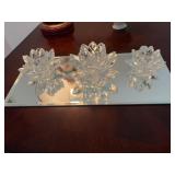 Glass Crystal  Faceted Lotus flower holder on