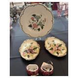 Pair of Lefton Ceramic Hand Painted Floral Oval