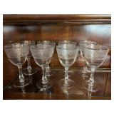 Silver rimmed goblets (8)