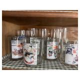 4 tall Tea glasses etched ï¿½Nï¿½ 5 Saturday Evening