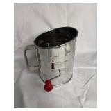 Large metal sifter w/wood handle