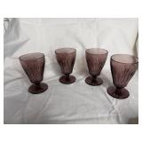 Vintage Hazel Atlas Amethyst Juice Goblets set of