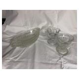 3 vintage banana spilt dishes 2 dessert dishes