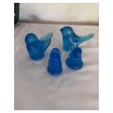 Blue Birds Happiness glass
