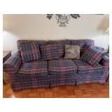 Couch plaid 89x37x33 (tear in one of the cushions)