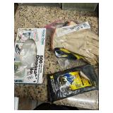 Lot Leather, Rubber & Disposable Gloves