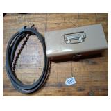 Lot Fan Belts & Metal Strong Box
