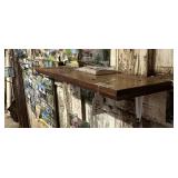 Sold Oak Beveled Shelf w/ Brackets