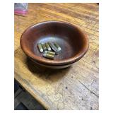 Wooden Bowl w/ 32 ACP Silver Tip Defensive Ammo