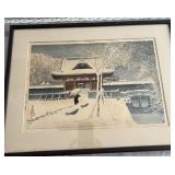 Framed Japanese Snow Print Signed