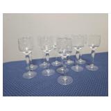 11 Pc. Etched Crystal Sherry Glasses
