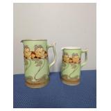 2 Pc. Vintage Colonial Pottery Pitcher