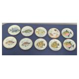 10 Pc. Kaiser Small Fish Plates Germany