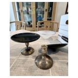 2 Silver Candlesticks, Candy Dish Gorham Sterling