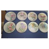 8 Pc. M Didio Floral Plates 7 1/2"