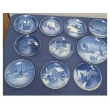 10 Pc. Vintage Kjobenhavn Christmas Plates Denmark