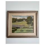 Framed Farm Scene Oil Signed J Grossman
