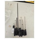 9 Pc. Snap On Screwdrivers Assorted