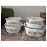 5 Pc. Corning Ware Glass Casserole Dishes w/ Lid
