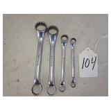 4 Pc. Snap On Closed End Wrench Standard