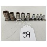 9 Pc. 3/8 & 1/4' Snap On Drive Inverted Torques