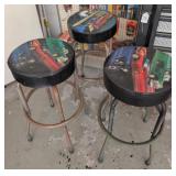 3 Pc. Stools w/ Swivel Padded Seat