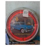 Round Neon Light Up Vintage Chevy Sign