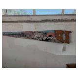 Painted Barn Scene Wooden Handle Hand Saw