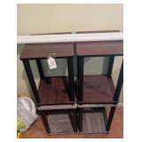 (4) Stacking Wooden Stands & (2) Flurescent Bulbs